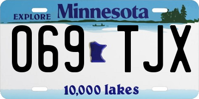 MN license plate 069TJX