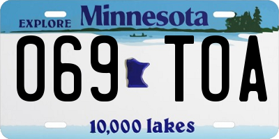MN license plate 069TOA