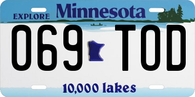 MN license plate 069TOD
