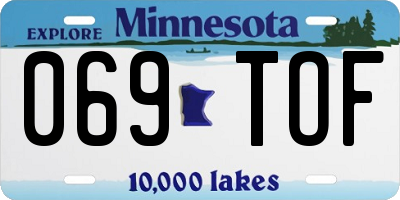 MN license plate 069TOF