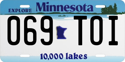 MN license plate 069TOI