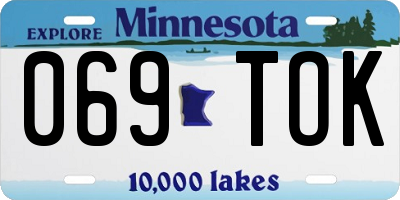 MN license plate 069TOK