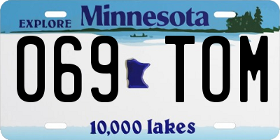 MN license plate 069TOM
