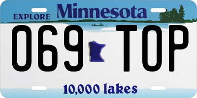 MN license plate 069TOP
