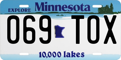 MN license plate 069TOX