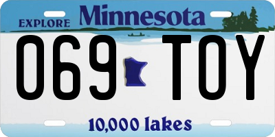 MN license plate 069TOY