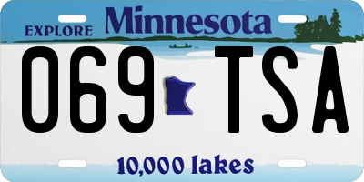 MN license plate 069TSA
