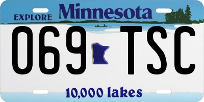 MN license plate 069TSC