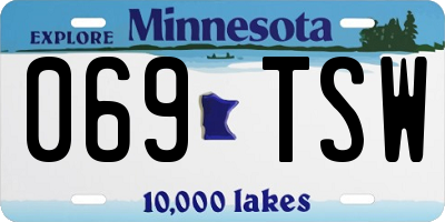MN license plate 069TSW