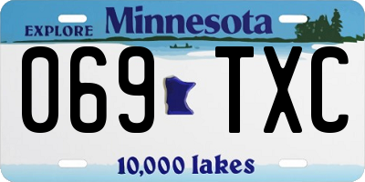 MN license plate 069TXC