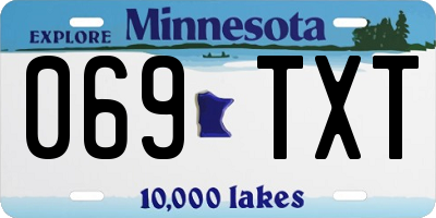 MN license plate 069TXT