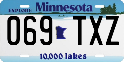 MN license plate 069TXZ