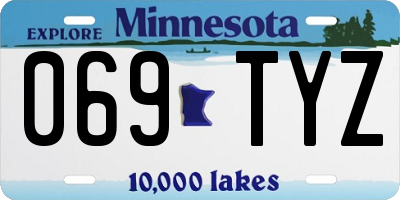 MN license plate 069TYZ