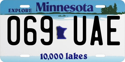 MN license plate 069UAE