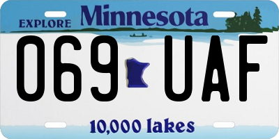 MN license plate 069UAF