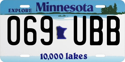 MN license plate 069UBB