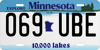 MN license plate 069UBE