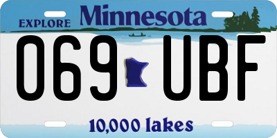 MN license plate 069UBF