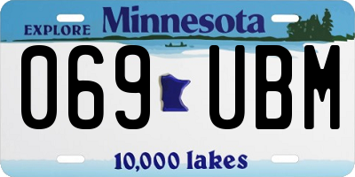 MN license plate 069UBM
