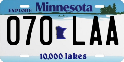 MN license plate 070LAA