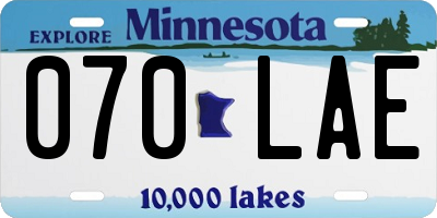 MN license plate 070LAE