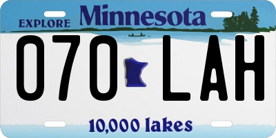 MN license plate 070LAH