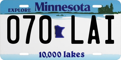 MN license plate 070LAI