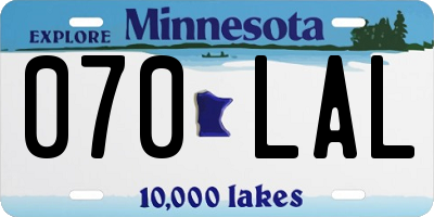 MN license plate 070LAL