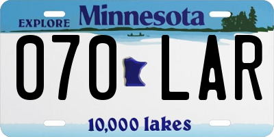 MN license plate 070LAR