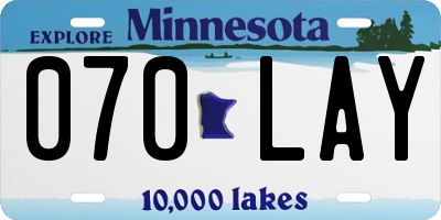 MN license plate 070LAY