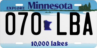 MN license plate 070LBA