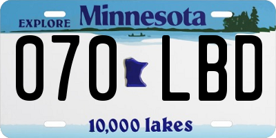 MN license plate 070LBD
