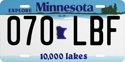 MN license plate 070LBF