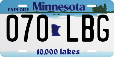 MN license plate 070LBG