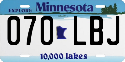 MN license plate 070LBJ