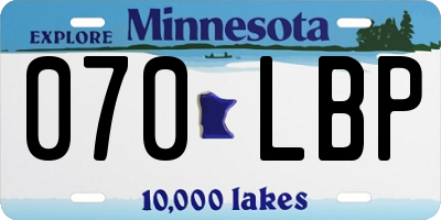 MN license plate 070LBP