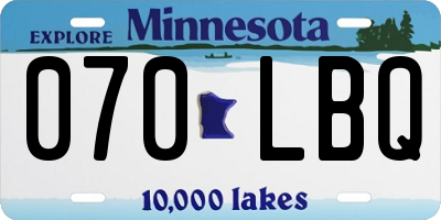 MN license plate 070LBQ