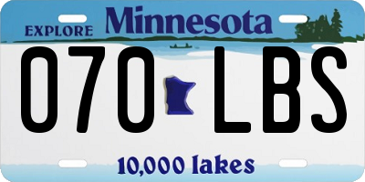 MN license plate 070LBS