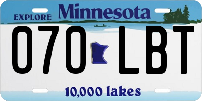 MN license plate 070LBT