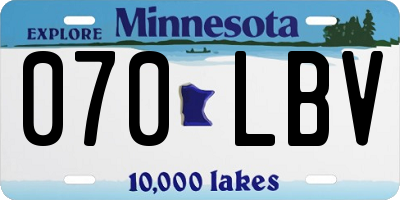 MN license plate 070LBV