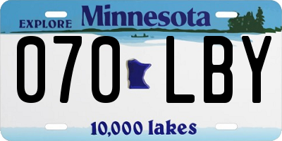 MN license plate 070LBY