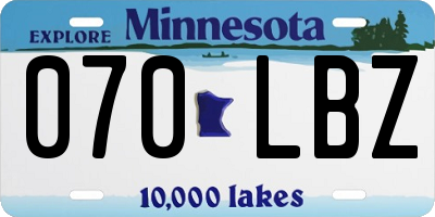 MN license plate 070LBZ