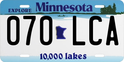 MN license plate 070LCA