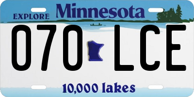 MN license plate 070LCE
