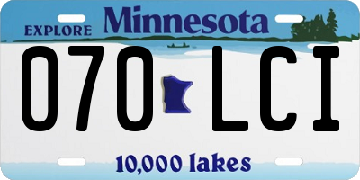 MN license plate 070LCI