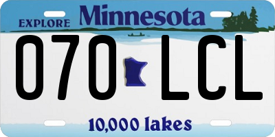 MN license plate 070LCL