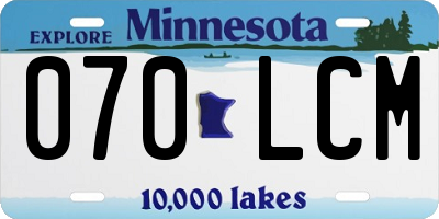 MN license plate 070LCM