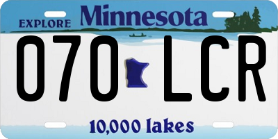 MN license plate 070LCR