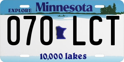 MN license plate 070LCT