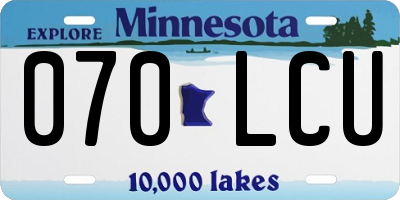 MN license plate 070LCU